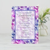 Bat Mitzvah Star van David Damask Roze Paarse Kaart (Staand voorkant)