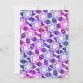 Bat Mitzvah Star van David Damask Roze Paarse Kaart (Achterkant)