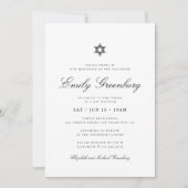 Bat Mitzvah Star van David Minimalist Modern Kaart (Voorkant)