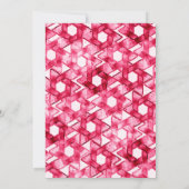Bat Mitzvah Star van David Pink Damask Kaart (Achterkant)