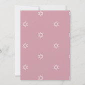 Bat Mitzvah Star van David Pink Hebrew Jewish Kaart (Achterkant)