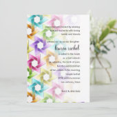 Bat Mitzvah Star van David Rainbow Damask Kaart (Staand voorkant)