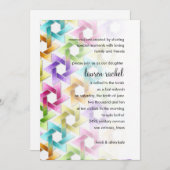 Bat Mitzvah Star van David Rainbow Damask Kaart (Voorkant / Achterkant)