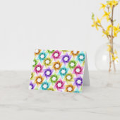 Bat Mitzvah Star van David Rainbow Damask Kaart (Gele Bloem)