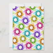 Bat Mitzvah Star van David Rainbow Damask Kaart (Voorkant)