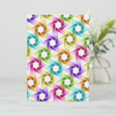 Bat Mitzvah Star van David Rainbow Damask Kaart (Staand voorkant)