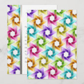 Bat Mitzvah Star van David Rainbow Damask Kaart (Voorkant / Achterkant)
