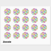 Bat Mitzvah Star van David Rainbow Damask Ronde Sticker (Vel)