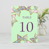 Bat Mitzvah Star van David Table Number Kaart (Staand voorkant)