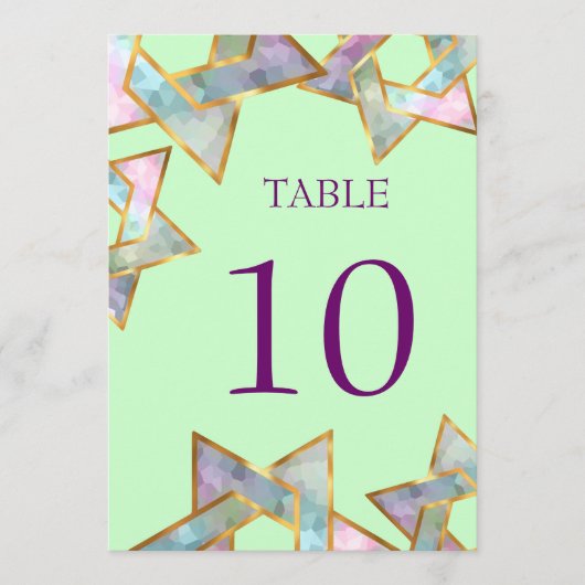 Bat Mitzvah Star van David Table Number Kaart (Voorkant)