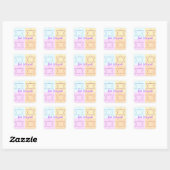 Bat Mitzvah/Star van David Vierkante Sticker (Vel)