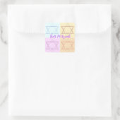 Bat Mitzvah/Star van David Vierkante Sticker (Tas)