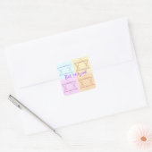 Bat Mitzvah/Star van David Vierkante Sticker (Envelop)