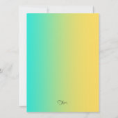 Bat Mitzvah Star van David Yellow Aqua Kaart (Achterkant)