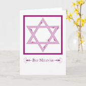 bat mitzvah ( ster van david elegance ) kaart (Gele Bloem)