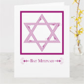 bat mitzvah ( ster van david elegance ) kaart (Gele Bloem)