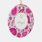 Bat MItzvah ster van David foto roze patroon Keramisch Ornament (Rechts)
