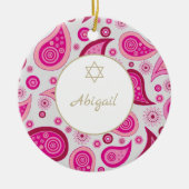 Bat MItzvah ster van David foto roze patroon Keramisch Ornament (Voorkant)