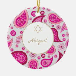 Bat MItzvah ster van David foto roze patroon Keramisch Ornament