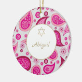 Bat MItzvah ster van David foto roze patroon Keramisch Ornament (Links)