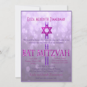 Bat Mitzvah Ster van David PAARS Kaart