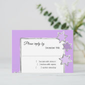 Bat Mitzvah sterren elke kleur RSVP Kaart (Staand voorkant)
