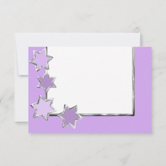 Bat Mitzvah sterren elke kleur RSVP Kaart (Achterkant)