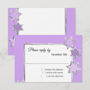 Bat Mitzvah sterren elke kleur RSVP Kaart