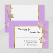Bat Mitzvah sterren elke kleur RSVP Kaart (Voorkant / Achterkant)