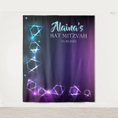 Bat Mitzvah-sterren Fotohokje Feest Achtergrond Wandkleed (Voorkant)