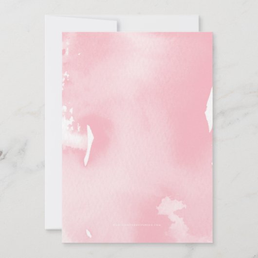 BAT MITZVAH stijlvolle bleke roze waterverf uitnod Kaart (Achterkant)