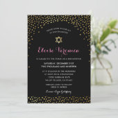 BAT MITZVAH stijlvolle glamour confetti spot goud  Kaart (Staand voorkant)
