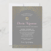 BAT MITZVAH stijlvolle mini confetti spot goud gri Kaart (Voorkant)