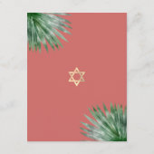 Bat Mitzvah Tropical Zwart Goud Bloemen Waterverf Informatiekaartje (Achterkant)