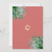 Bat Mitzvah Tropical Zwart Goud Bloemen Waterverf Kaart (Achterkant)