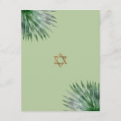 Bat Mitzvah Tropisch Goud Script Bloemen Waterverf Informatiekaartje (Achterkant)