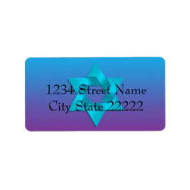 Bat Mitzvah Turquoise aan Paarse Ombre met Star Etiket