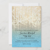 Bat Mitzvah Turquoise Blauw Goud Extra Glitterend Kaart (Voorkant)