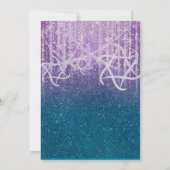 Bat Mitzvah Turquoise Blauw Paarse Extra Sparkly Kaart (Achterkant)