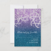 Bat Mitzvah Turquoise Blauw Paarse Extra Sparkly RSVP Kaartje (Voorkant)