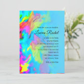 Bat Mitzvah Turquoise Blue Limoen roze tinkleursto Kaart (Staand voorkant)