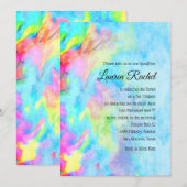 Bat Mitzvah Turquoise Blue Limoen roze tinkleursto Kaart (Voorkant / Achterkant)