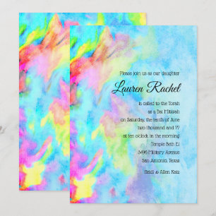 Bat Mitzvah Turquoise Blue Limoen roze tinkleursto Kaart