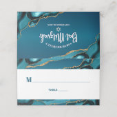 Bat Mitzvah Turquoise Blue Ombre Gold Agaat Modern Plaatskaartje (Buitenkant ongevouwen)