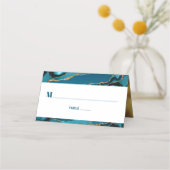 Bat Mitzvah Turquoise Blue Ombre Gold Agaat Modern Plaatskaartje (Voorkant)
