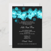 Bat Mitzvah Turquoise Bokeh Lights Kaart (Voorkant)