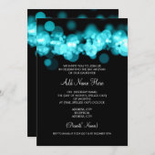 Bat Mitzvah Turquoise Bokeh Lights Kaart (Voorkant / Achterkant)