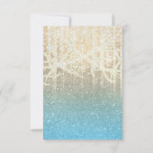 Bat Mitzvah Turquoise en Gold Extra Sparkly RSVP Kaartje (Achterkant)