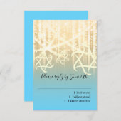 Bat Mitzvah Turquoise en Gold Sparkly Lights RSVP Kaartje (Voorkant / Achterkant)