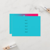 Bat Mitzvah Turquoise en Pink Ombre Star van David Kaart (Voorkant / Achterkant in situ)